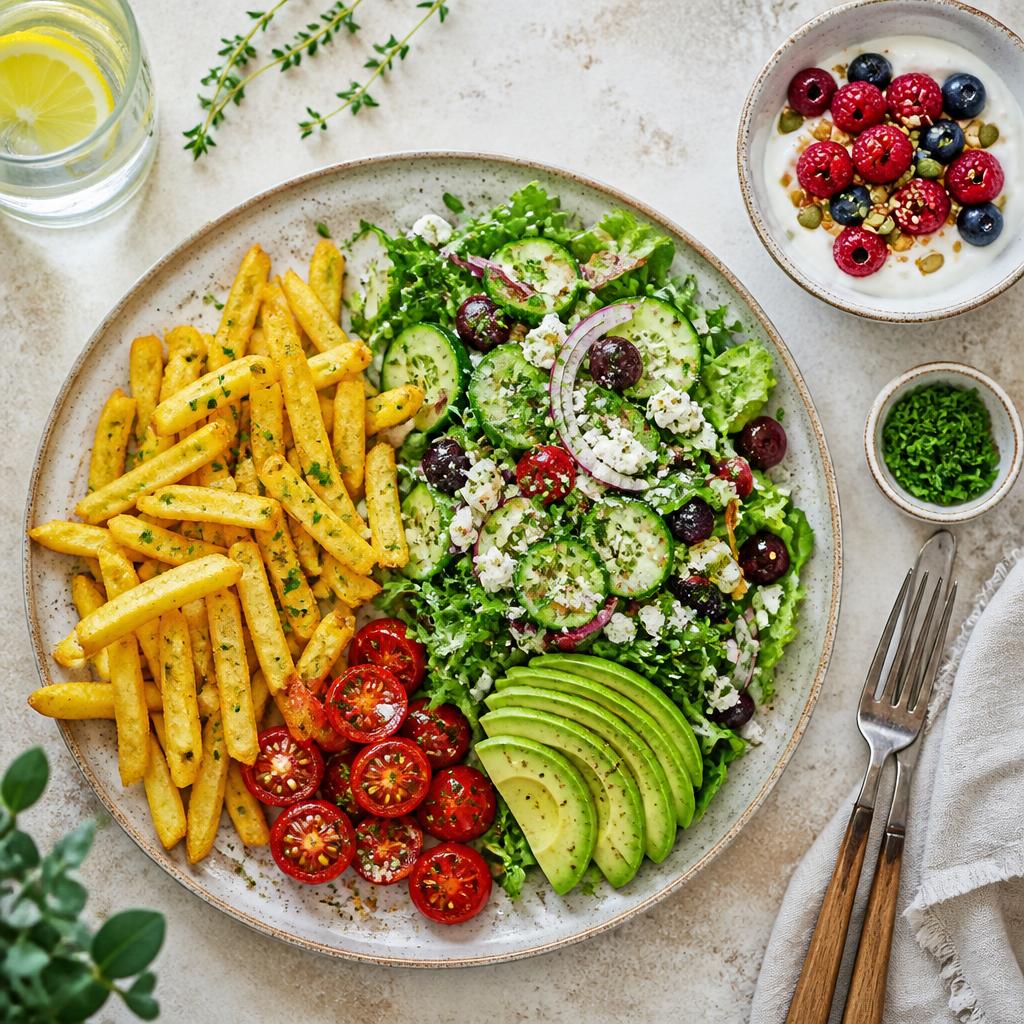 Upgraded plate with fresh vegetables